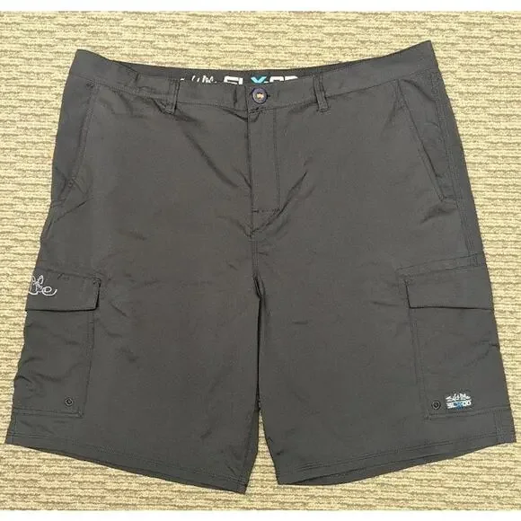 Salt Life SLX-QD Hybrid Shorts Men’s 40 Vapor Stretch Cargo Black Swim Beach - Picture 1 of 9